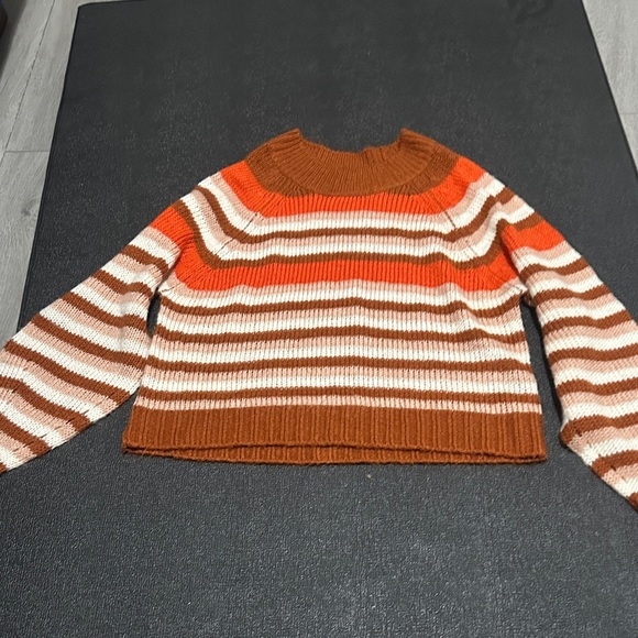 Fashion Nova Sweaters - Fashion Nova Orange and Brown Striped Sweater size 1x
